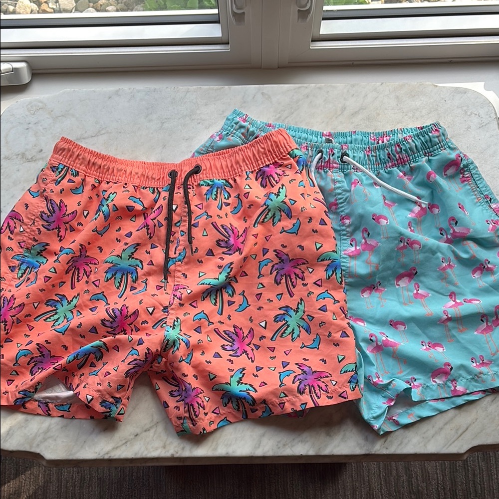 Two pack - Colorful Tropical and Flamingo Men’s Swim Shorts